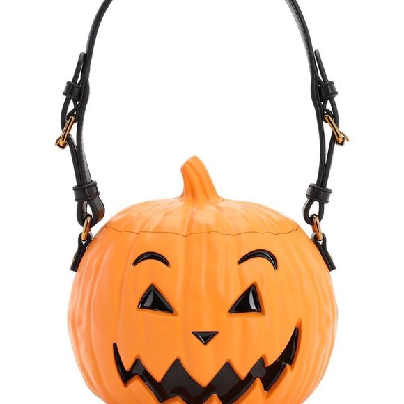🎃 SS20 MOSCHINO COUTURE PUMPKIN TOP HANDLE ORANGE BAG HALLOWEEN TRICK / CHIC 🎃 - Picture 6 of 16